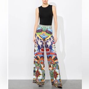 NWT ALICE + OLIVIA ATHENA Wide Leg Pant exclusive pattern + Bonus